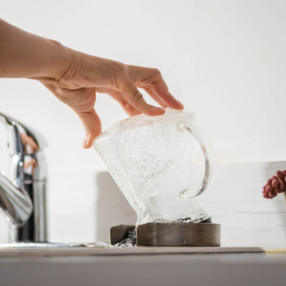 GLASS RINSER FOR KITCHEN SINKS, NSF APPROVED, 4" ROUND STAINLESS STEEL PAN WITH DETACHED WOBBLE PLATE ACTIVATION - Image 4